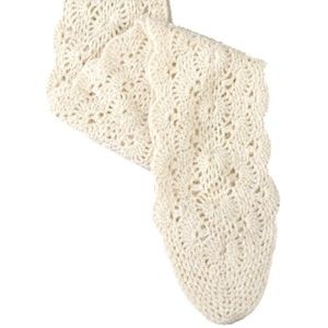 💎 NEW IVORY GOLD METALLIC CROCHET KNIT SCARF